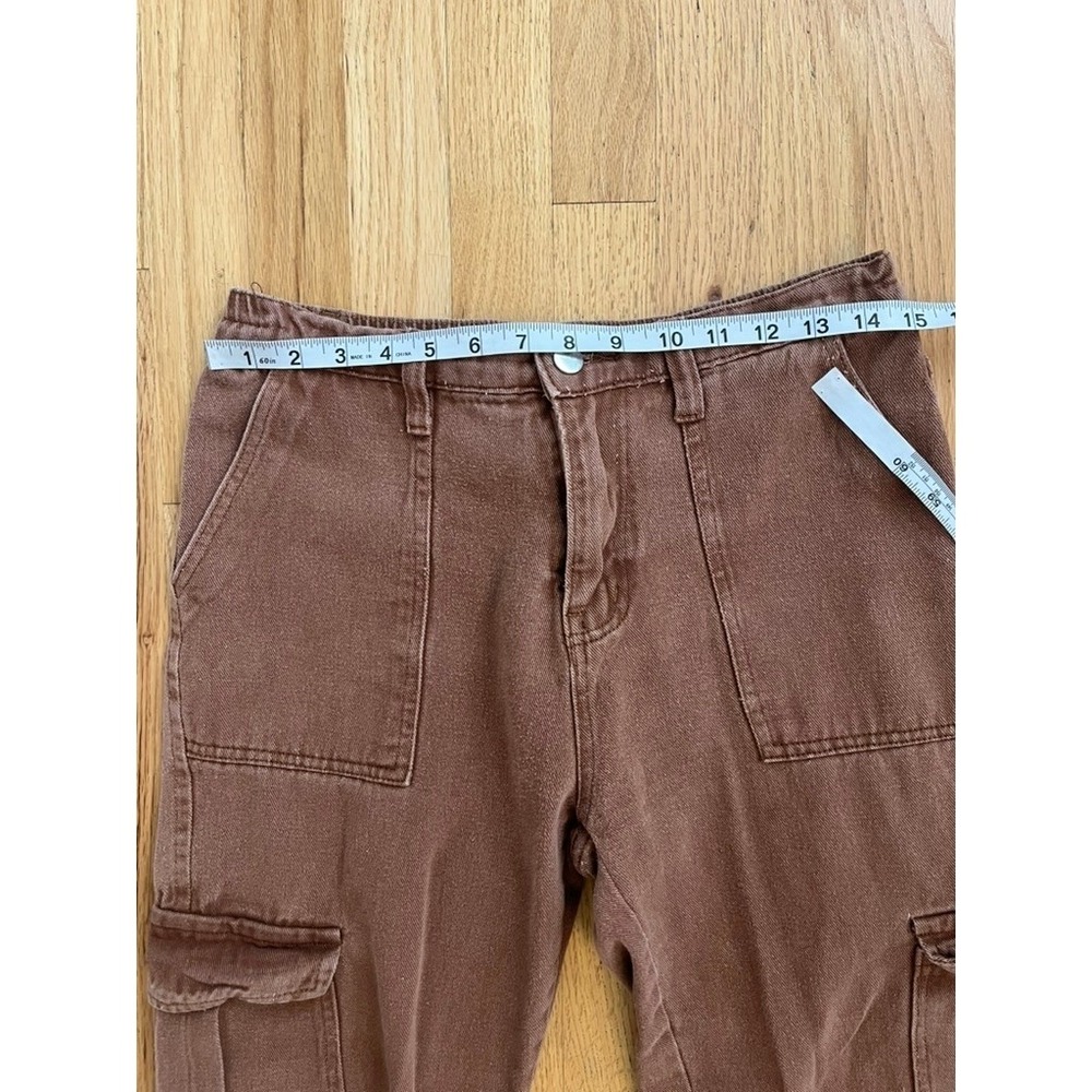 Unbranded Purple-Brown Cargo Pants Womens Medium High Rise Straight Leg Utility - Picture 6 of 8